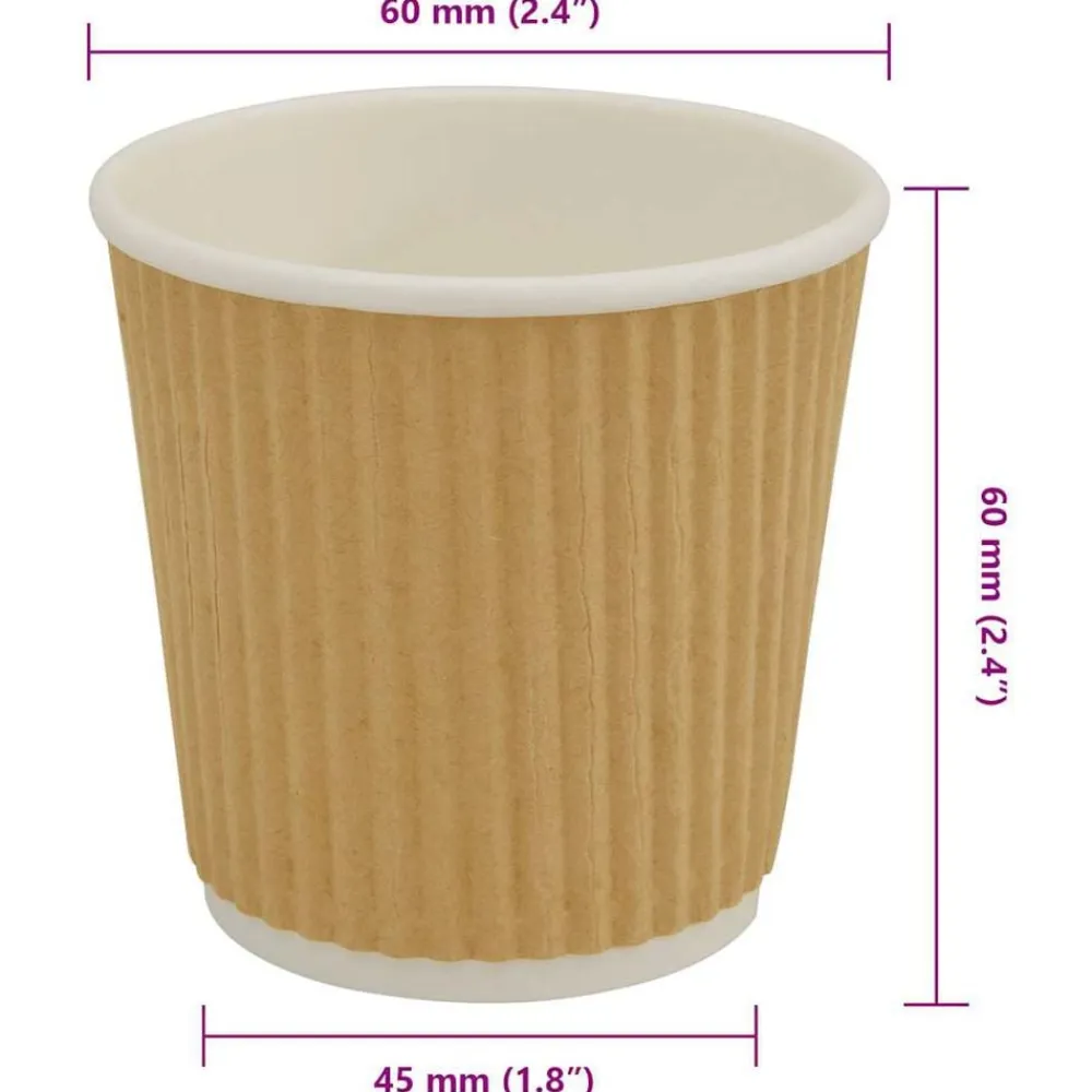 vidaXL Tazas de café de papel 1000 uds 4oz 100ml marrón Discount