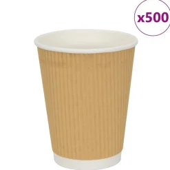 vidaXL Tazas de café de papel 500 uds 12oz 300ml marrón Hot