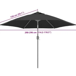 vidaXL Jardín-Tela de repuesto para sombrilla gris 300 cm