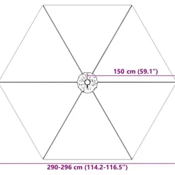 vidaXL Jardín-Tela de repuesto para sombrilla azul azure 300 cm