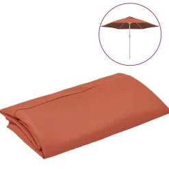 vidaXL Tela de repuesto para sombrilla 300 cm Terracota Clearance
