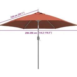 vidaXL Tela de repuesto para sombrilla 300 cm Terracota Clearance