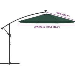 vidaXL Jardín-Tela de repuesto para sombrilla voladiza 300 cm
