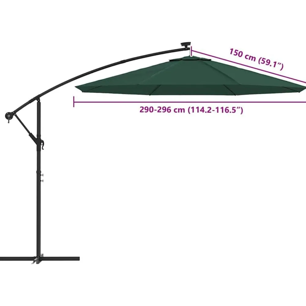vidaXL Jardín-Tela de repuesto para sombrilla voladiza 300 cm