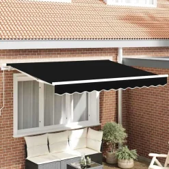 vidaXL Tela de Repuesto para Toldos 3 x 2,5 m Poliéster Negro Clearance
