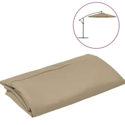 vidaXL Jardín-Tela de repuesto para sombrilla voladiza gris 300 cm