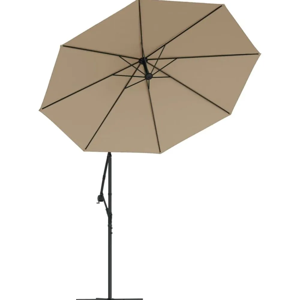 vidaXL Jardín-Tela de repuesto para sombrilla voladiza gris 300 cm