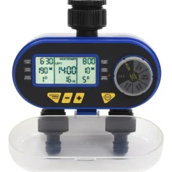 vidaXL Temporizador digital de riego automático con salida doble Clearance