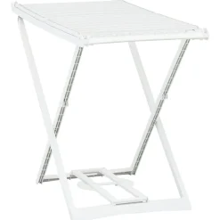vidaXL Tendedero plegable de plástico blanco Sale