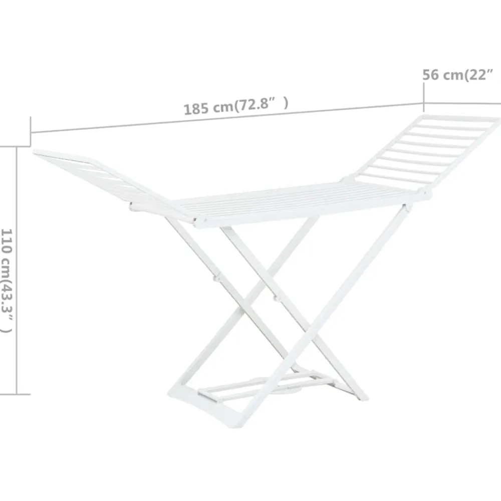 vidaXL Tendedero plegable de plástico blanco Sale