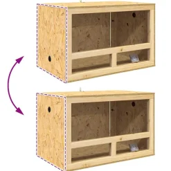 vidaXL Productos Para Mascotas-Terrario Marrón 80 x 50 x 100 cm OSB