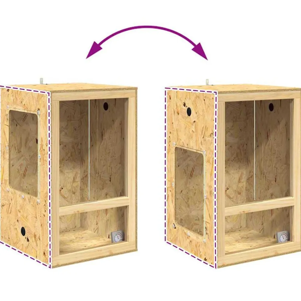 vidaXL Terrario Marrón 50 x 50 x 130 cm OSB Online