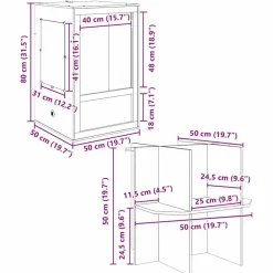 vidaXL Terrario Marrón 50 x 50 x 130 cm OSB Online
