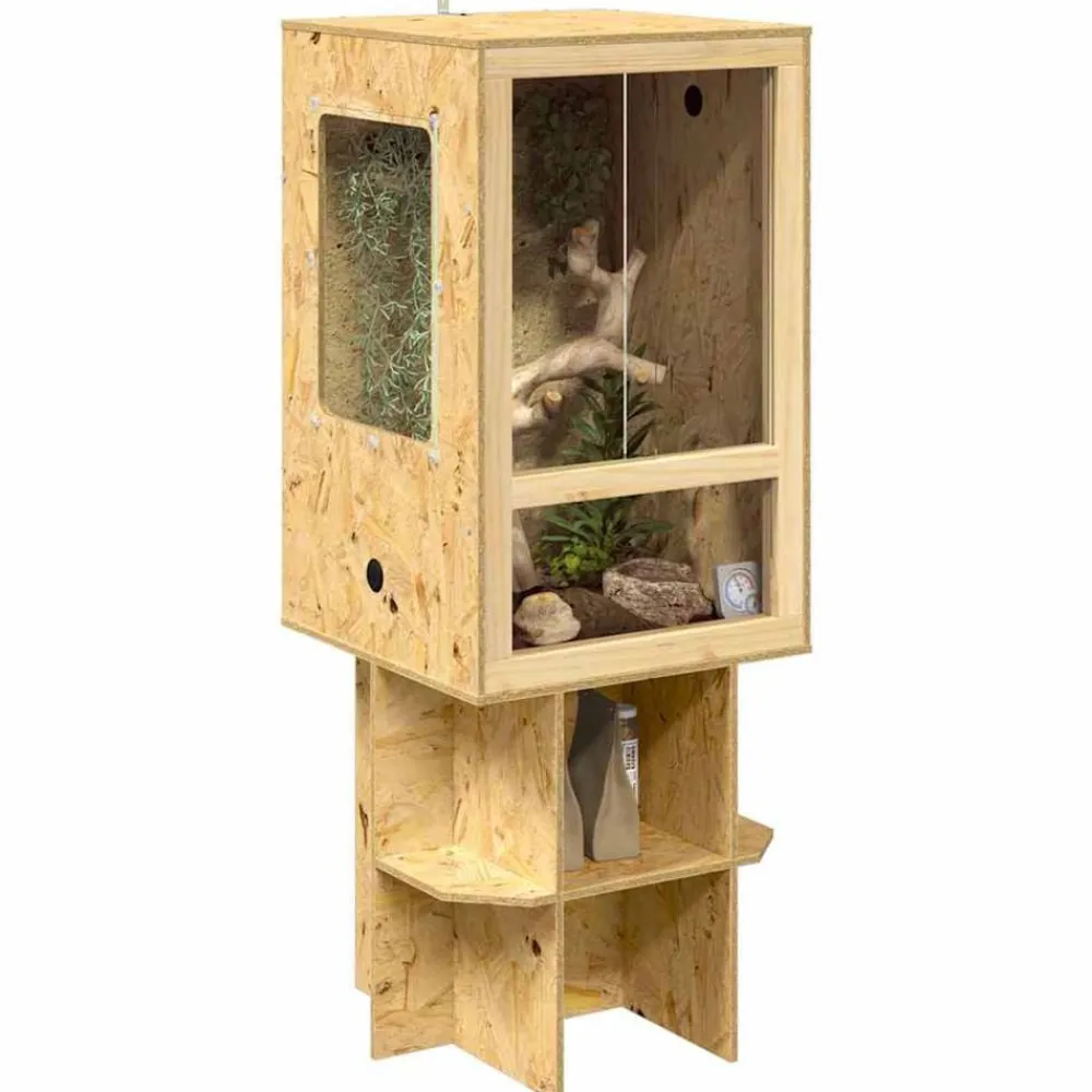 vidaXL Terrario Marrón 50 x 50 x 130 cm OSB Online