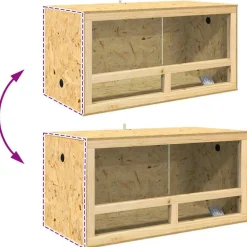 vidaXL Productos Para Mascotas-Terrario Marrón 100 x 50 x 100 cm OSB