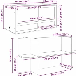 vidaXL Productos Para Mascotas-Terrario Marrón 100 x 50 x 100 cm OSB