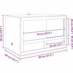 vidaXL Terrario Marrón 80 x 50 x 50 cm OSB Discount