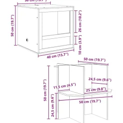 vidaXL Productos Para Mascotas-Terrario Marrón 50 x 50 x 100 cm OSB