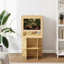 vidaXL Productos Para Mascotas-Terrario Marrón 50 x 50 x 100 cm OSB