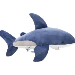 vidaXL Juguetes-Tiburón de peluche azul y blanco