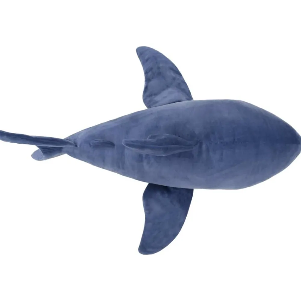 vidaXL Juguetes-Tiburón de peluche azul y blanco