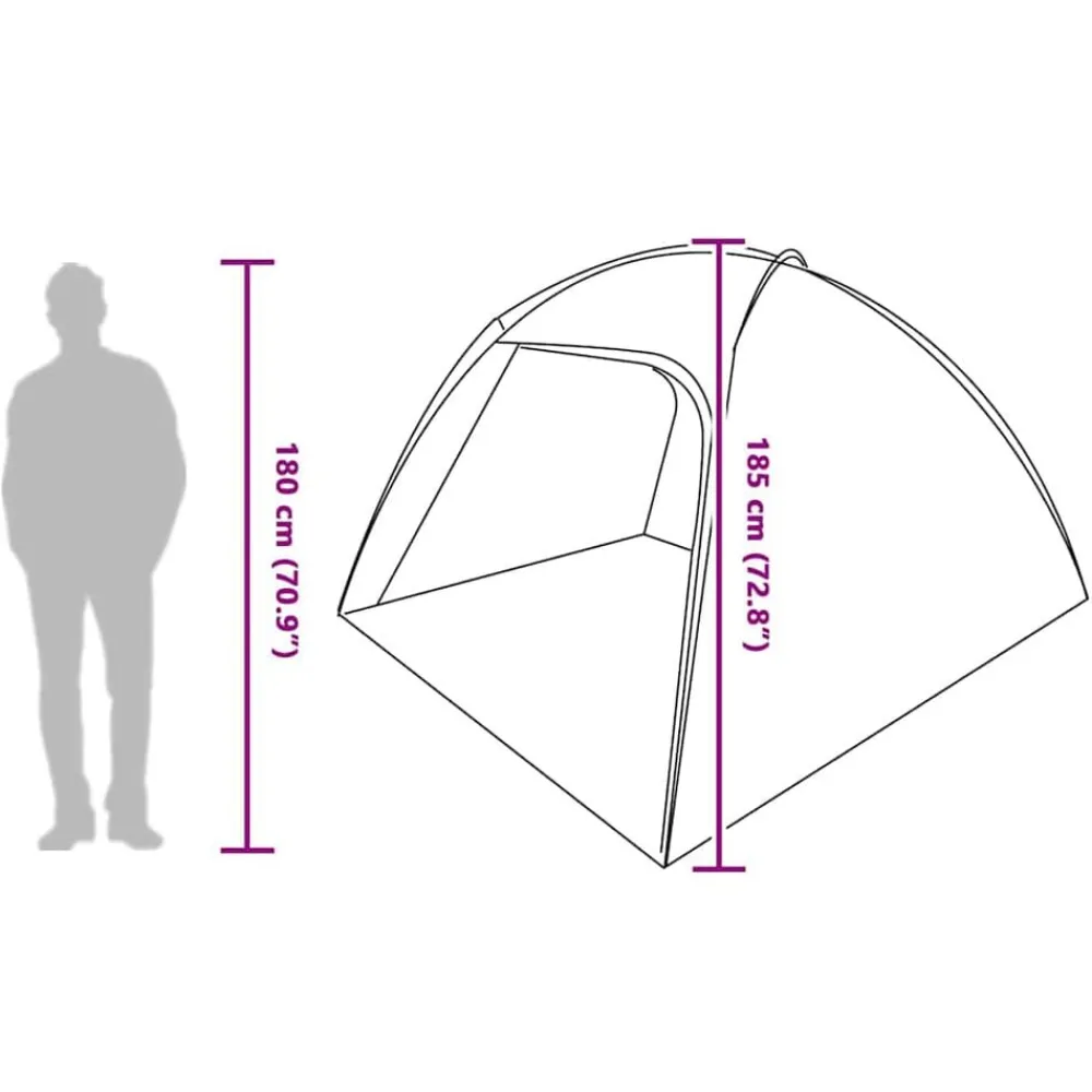 vidaXL Actividades Al Aire Libre-Tienda Cabaña con techo 370 x 230 x 185 cm tafetán