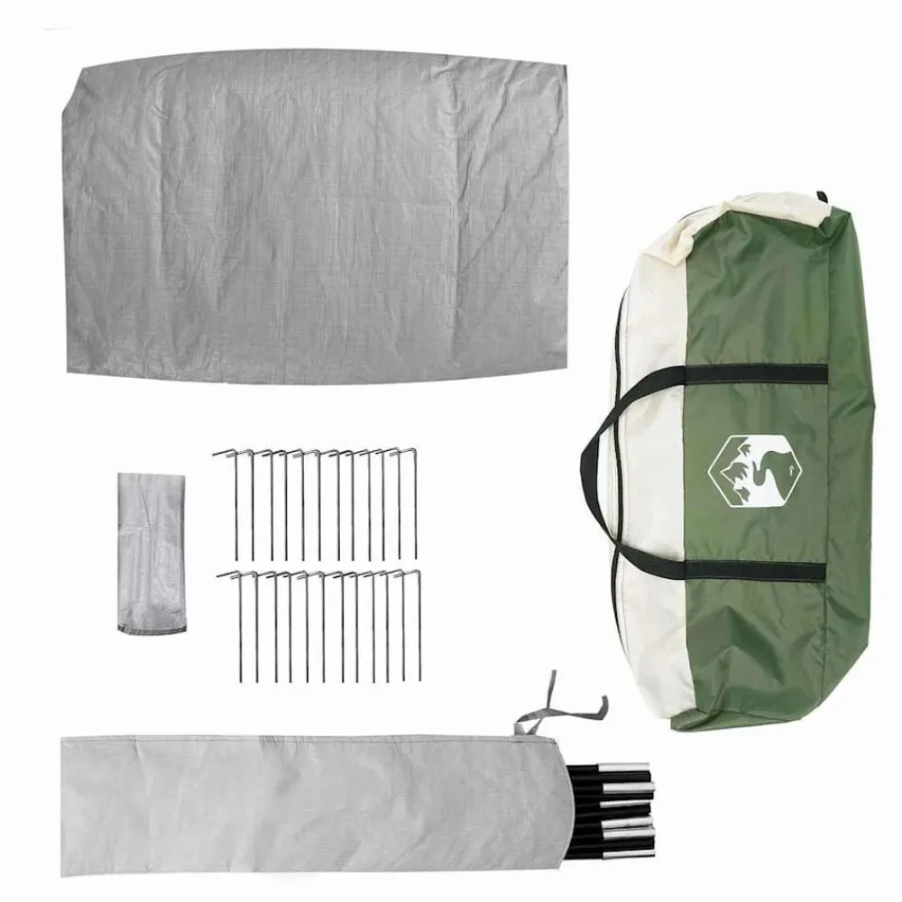 vidaXL Actividades Al Aire Libre-Tienda Cabaña con techo 370 x 230 x 185 cm tafetán