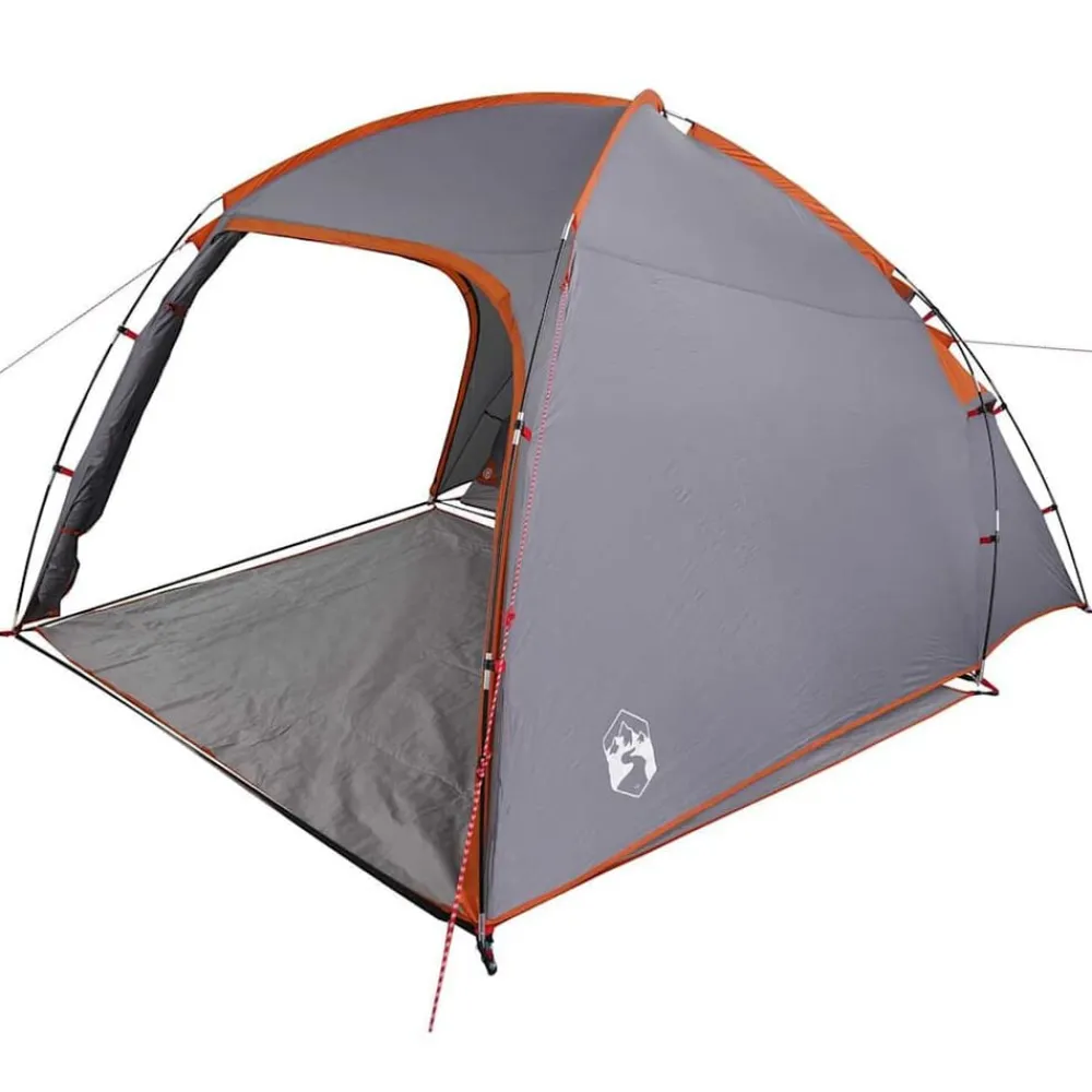 vidaXL Tienda Cabaña 370 x 230 x 185 cm tafetán Gris y naranja Online