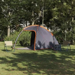 vidaXL Tienda Cabaña 370 x 230 x 185 cm tafetán Gris y naranja Online