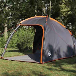 vidaXL Tienda Cabaña 370 x 230 x 185 cm tafetán Gris y naranja Online