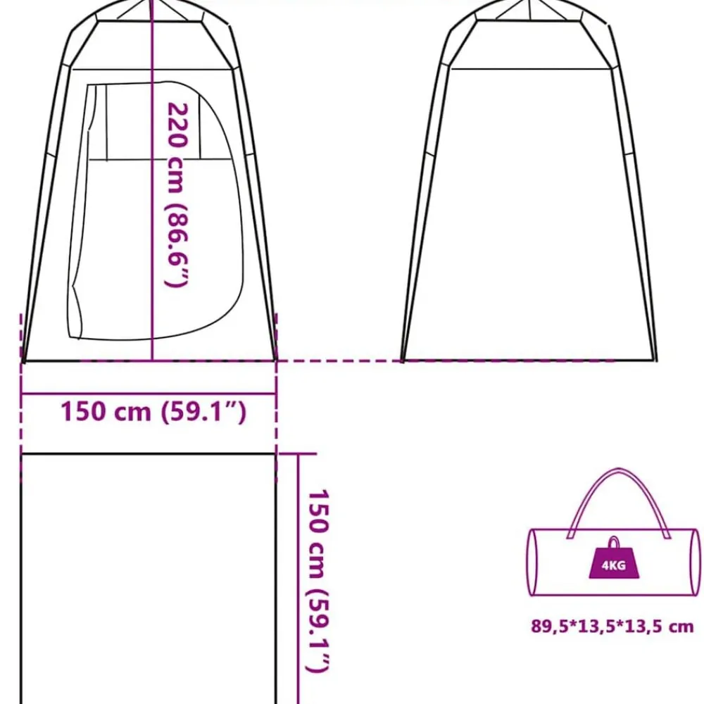 vidaXL Actividades Al Aire Libre-Tienda cambiador privacidad liberación rápida impermeable