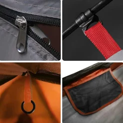 vidaXL Tienda campaña 4 pers impermeable apertura rápida gris naranja Gris y naranja Best