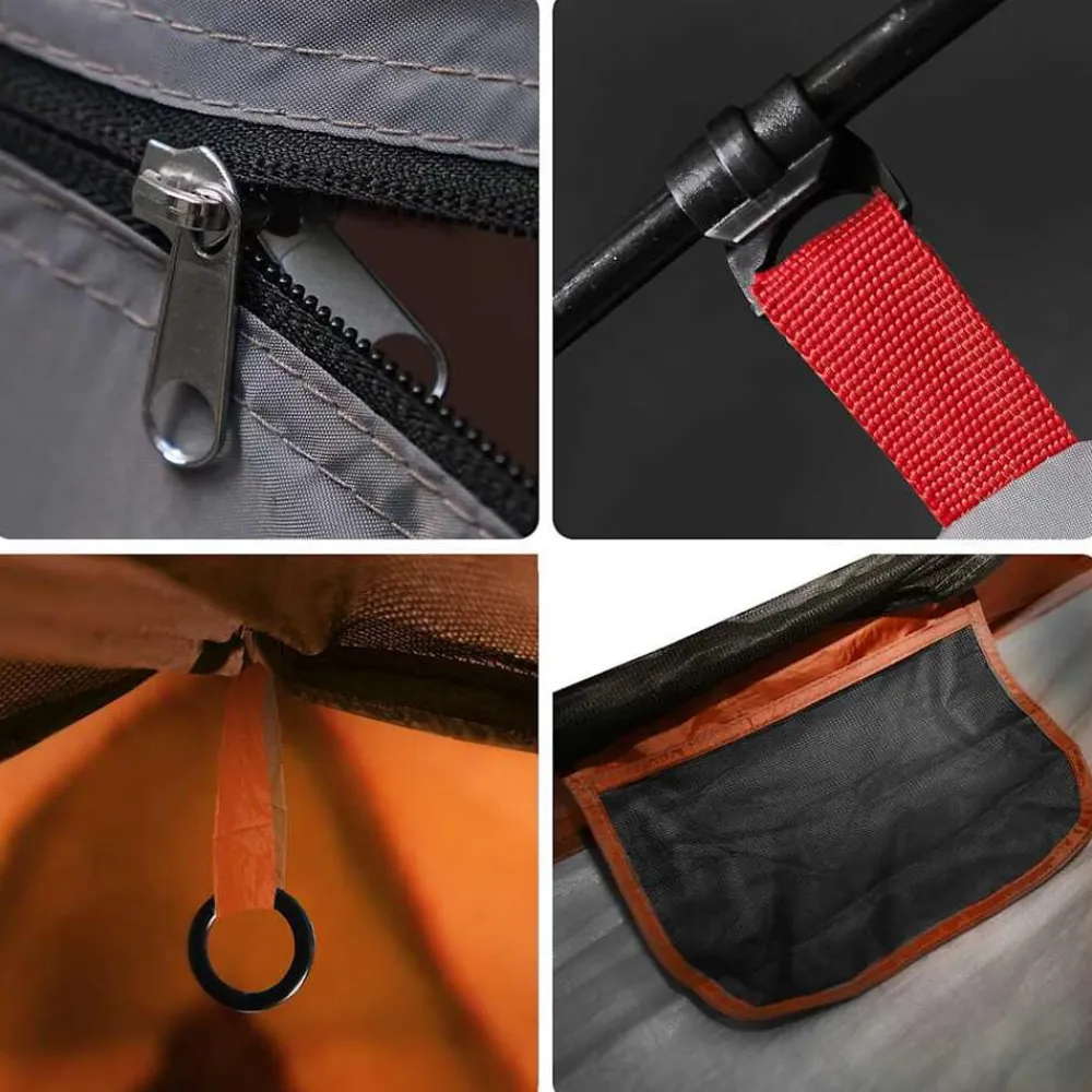 vidaXL Tienda campaña 4 pers impermeable apertura rápida gris naranja Gris y naranja Best
