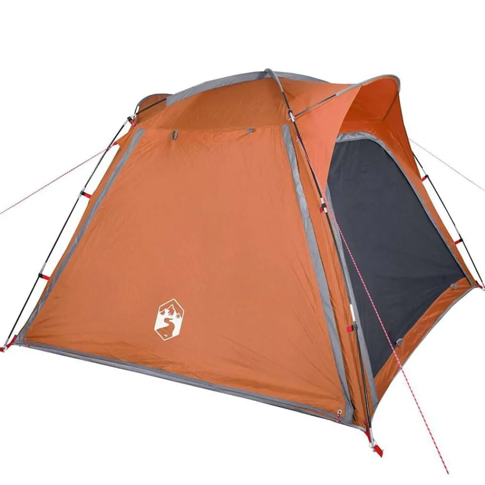 vidaXL Tienda campaña 4 pers impermeable apertura rápida gris naranja Gris y naranja Best