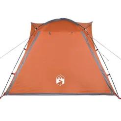 vidaXL Tienda campaña 4 pers impermeable apertura rápida gris naranja Gris y naranja Best