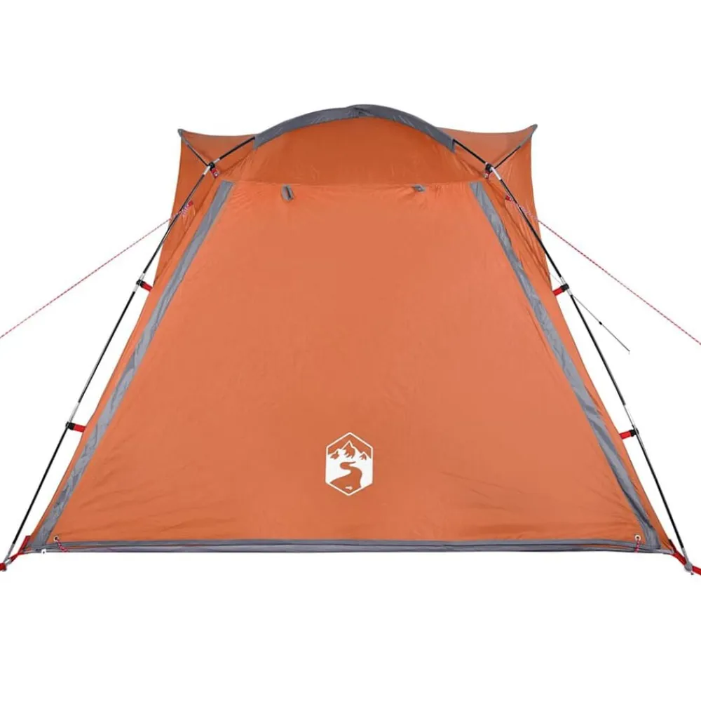 vidaXL Tienda campaña 4 pers impermeable apertura rápida gris naranja Gris y naranja Best