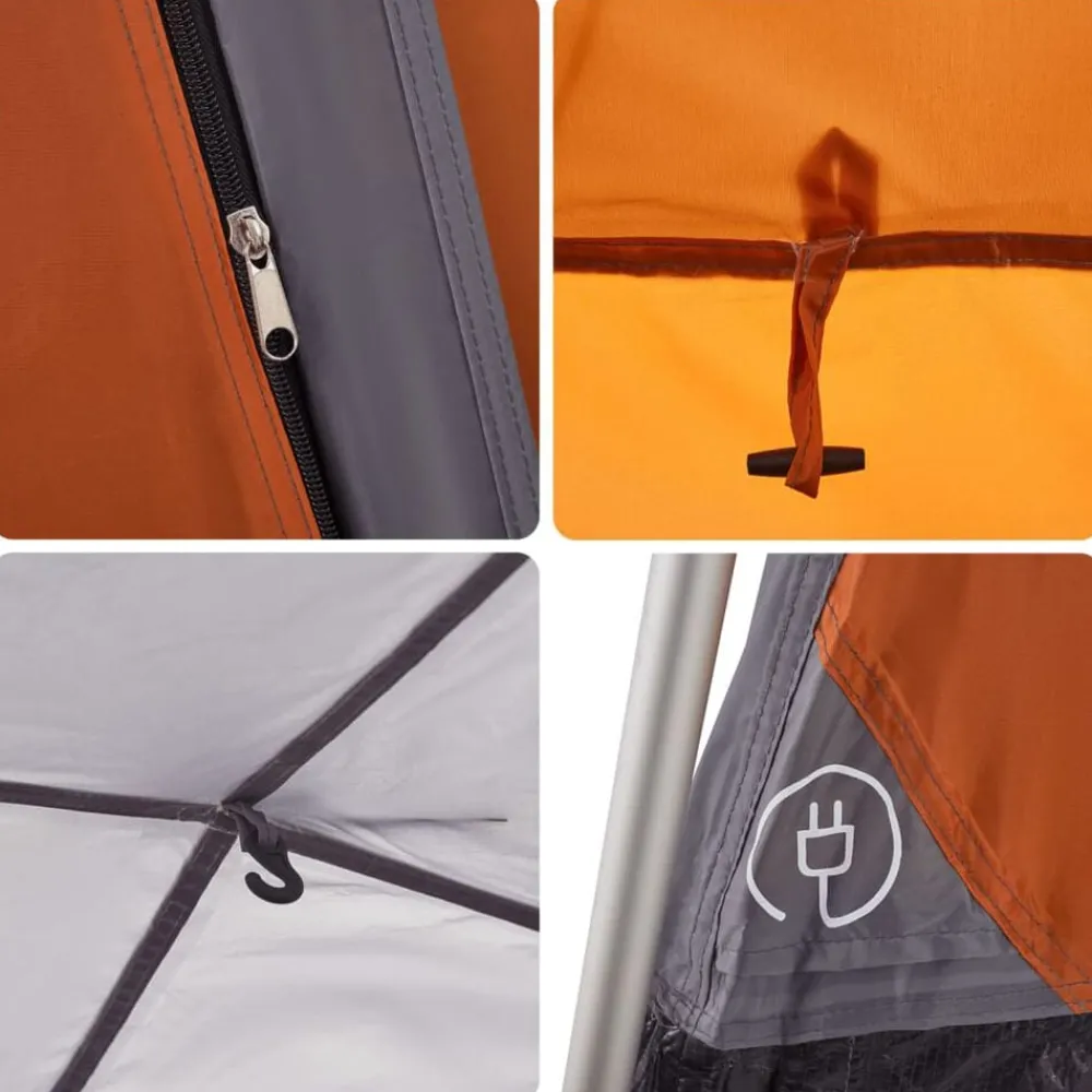 vidaXL Tienda campaña cabaña 4 personas apertura rápida gris naranja Gris y naranja Outlet
