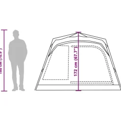 vidaXL Tienda campaña cabaña 4 personas apertura rápida gris naranja Gris y naranja Outlet