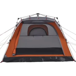 vidaXL Tienda campaña cabaña 4 personas apertura rápida gris naranja Gris y naranja Outlet