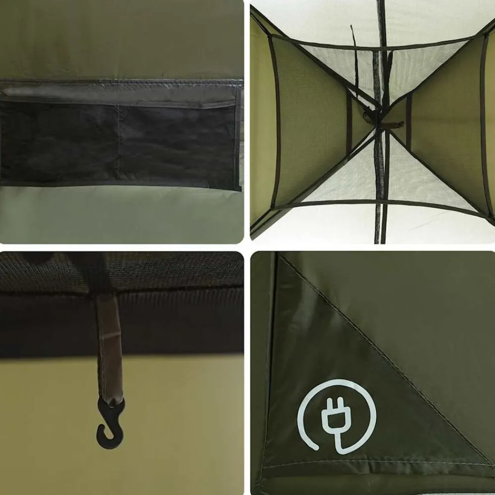 vidaXL Actividades Al Aire Libre-Tienda campaña familiar iglú 6 personas impermeable