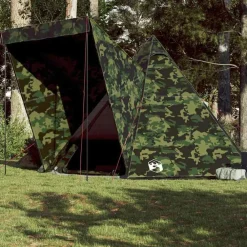 vidaXL Tienda campaña familiar tipi 6 personas impermeable Camuflaje Sale