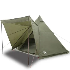vidaXL Tienda campaña familiar tipi 6 personas impermeable Verde oliva Best