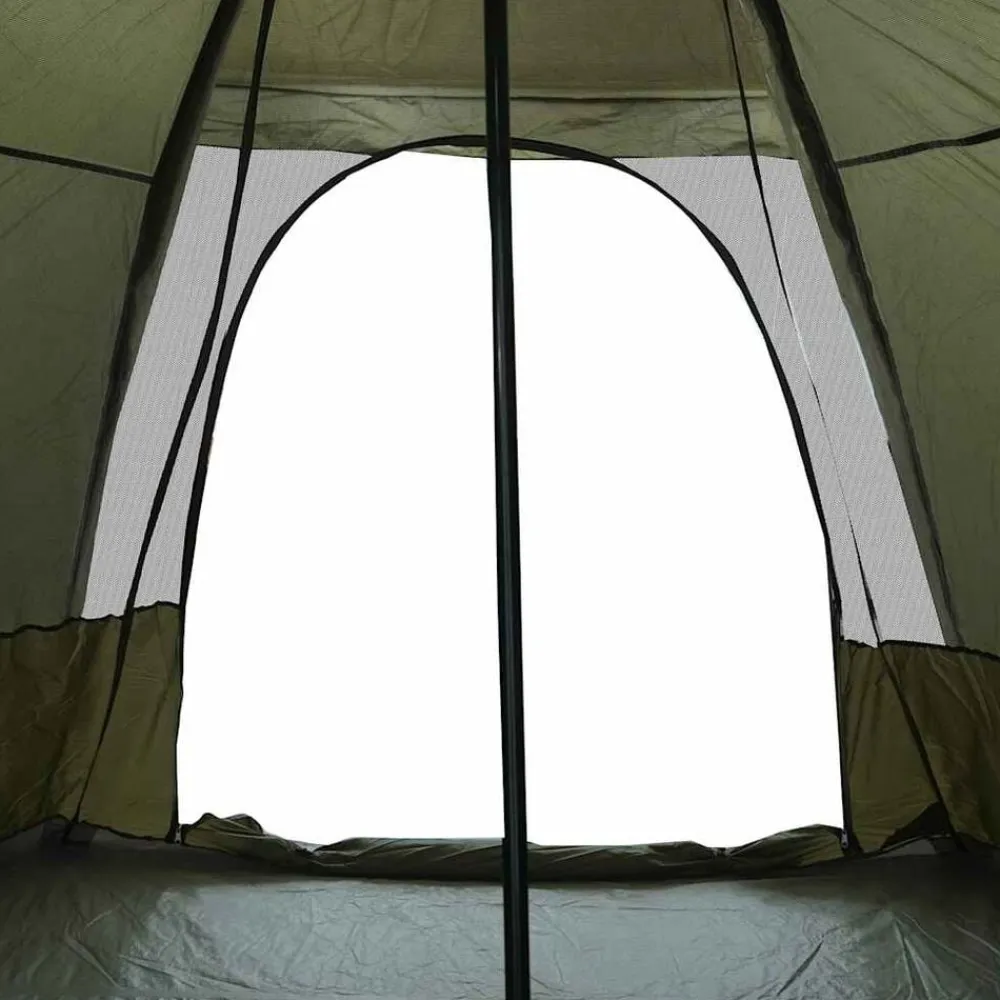 vidaXL Tienda campaña familiar tipi 6 personas impermeable Verde oliva Best