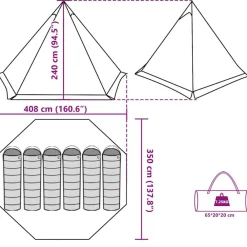 vidaXL Tienda campaña familiar tipi 6 personas impermeable Verde oliva Best