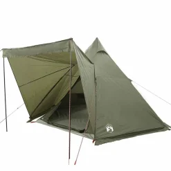 vidaXL Tienda campaña familiar tipi 6 personas impermeable Verde oliva Best