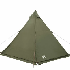 vidaXL Tienda campaña familiar tipi 6 personas impermeable Verde oliva Best