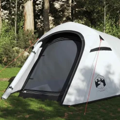 vidaXL Actividades Al Aire Libre-Tienda campaña túnel 3 personas tela opaca impermeable blanco