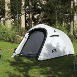 vidaXL Actividades Al Aire Libre-Tienda campaña túnel 3 personas tela opaca impermeable blanco