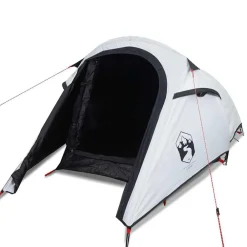 vidaXL Actividades Al Aire Libre-Tienda campaña túnel 3 personas tela opaca impermeable blanco