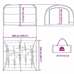 vidaXL Actividades Al Aire Libre-Tienda con techo 268 x 240 x 191 cm Poliéster